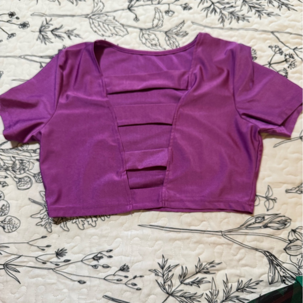 Purple Crop Top with Modern Design